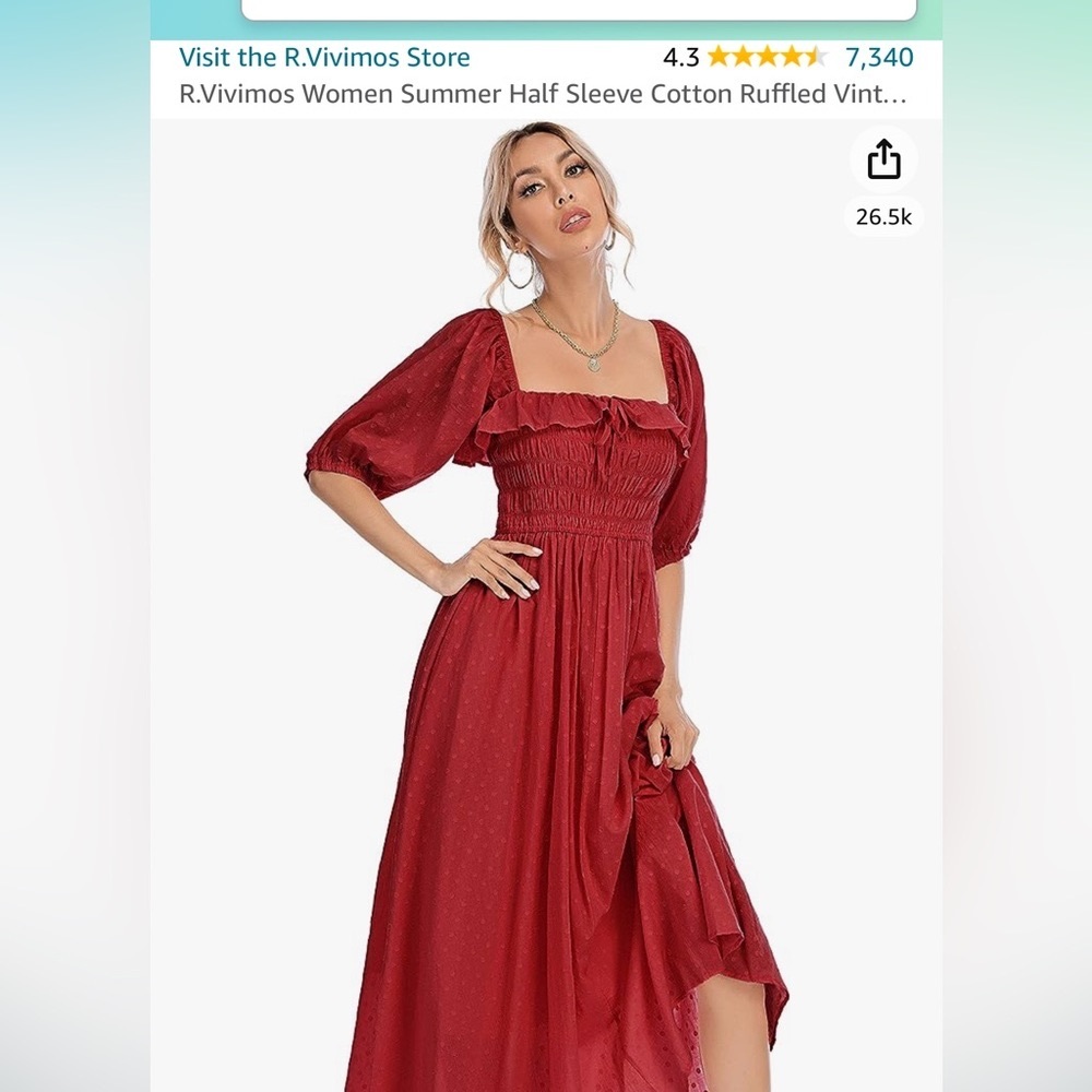 COPY - RVivimos Women Summer Half Sleeve Cotton Ruffled Vintage E